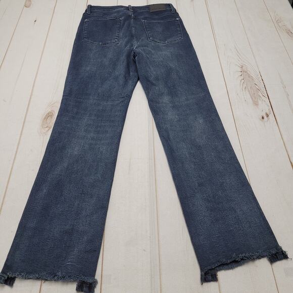 Judy Blue Best Day high rise straight fit leg jeans button fly raw hem boho - Picture 8 of 10